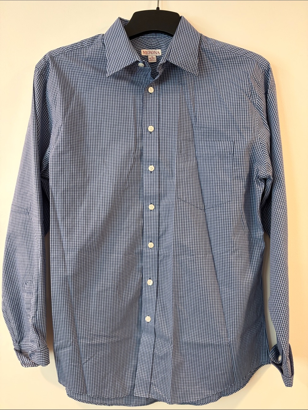 Merona Blue Micro-Check Dress Shirt